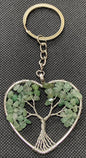 Green Aventurine Heart-Shaped Tree of Life Keychain $4.50