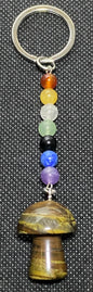 Tigers Eye Mushroom Keychain