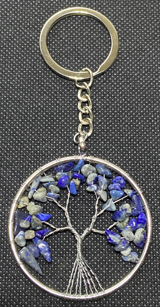 Lapis Lazuli Tree of Life Keychain