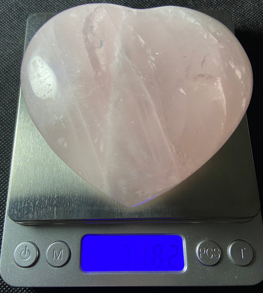 Rose Quartz Heart Carving 318.2g