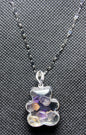 Amethyst Stone Chips/Bear Pendant