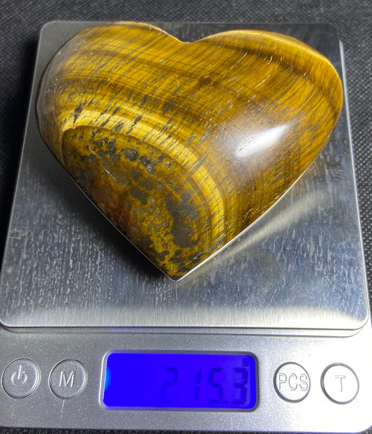 Large Tiger’s Eye Heart Carving. 215.3g