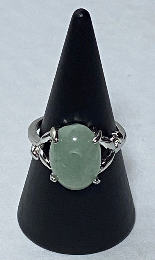 Green Aventurine U.S. Stainless Steel Ring